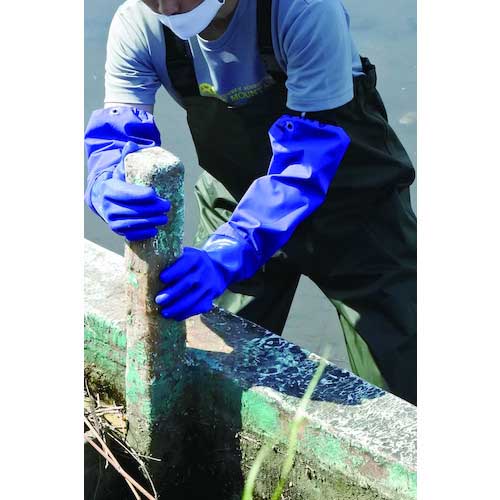 富士手袋 ナイロン胴付水中長靴モスグリーン 2076-LL