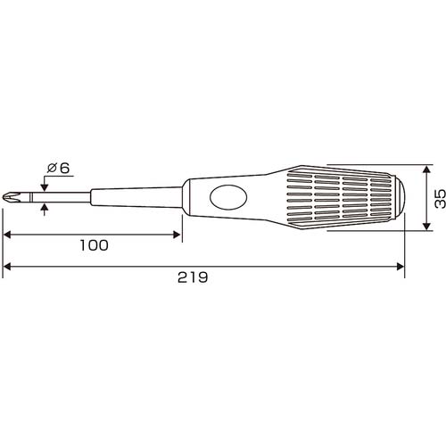 アネックス グリップドライバー ビスブレーカードライバー ワニドラ 刃先+2×軸長100mm 全長219mm 3980-2-100