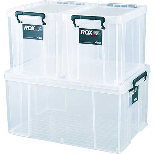 TENMA フタ式収納ケース ロックス 740-2L クリア 440×740×360 110001176