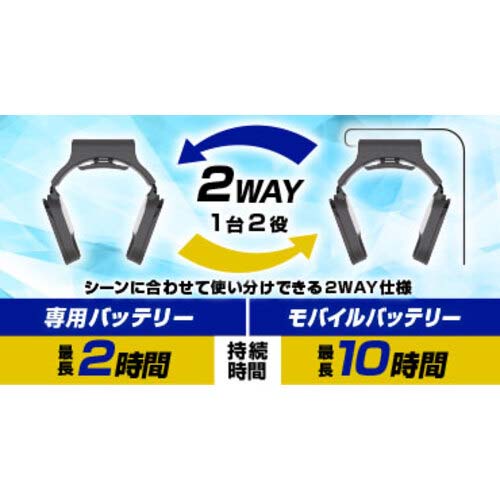 【廃番】サンコー 【売切商品】ネッククーラー Slim ホワイト モバイルバッテリーセット FRZGRT2RSPWH