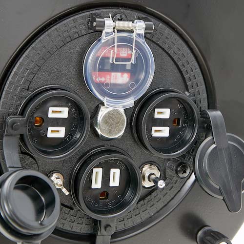 TRUSCO 光るドラムリール 防雨防塵型100V 温度センサー付 アース付 過負荷漏電保護兼用ブレーカー付 30m TRHDL-30M