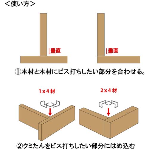 DAIDOHANT 1×4材・2×4材のビス留め補助治具【クミたん】2個入 10179351
