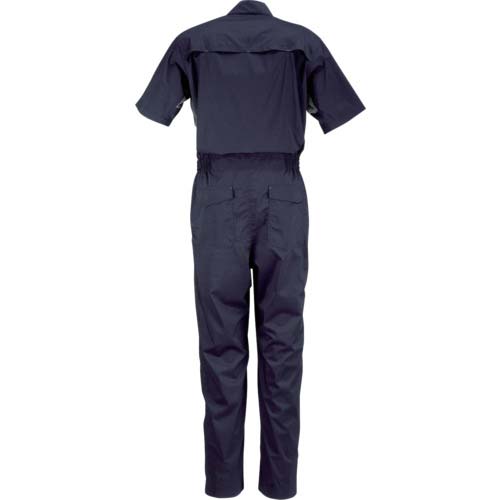 カジメイク 8766 サマーソルジャーストレッチ半袖つなぎ ネイビー L 8766-55-L