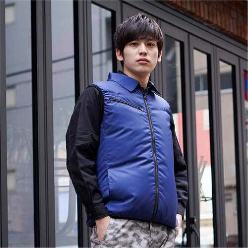 岡潮冷感保冷剤付き、空調ベスト＋バッテリー付20201ネイビー4L