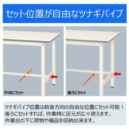 ヤマテック ワークテーブル150シリーズ 高さ調整タイプ RoHS2指令対応塩ビシート天板 W1800×D600×H900〜H1200mm ライトグレー/シルキーホワイト SURAH-1860-GYW