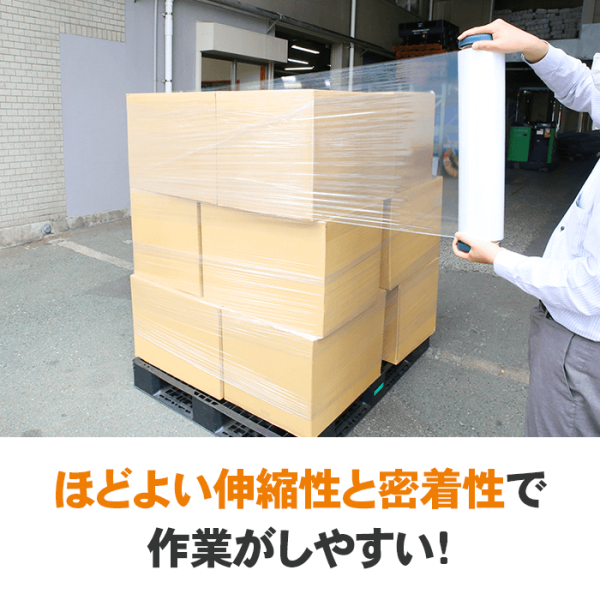 現場市場 ストレッチフィルム 15μ 500mm×300m OSK-SF15