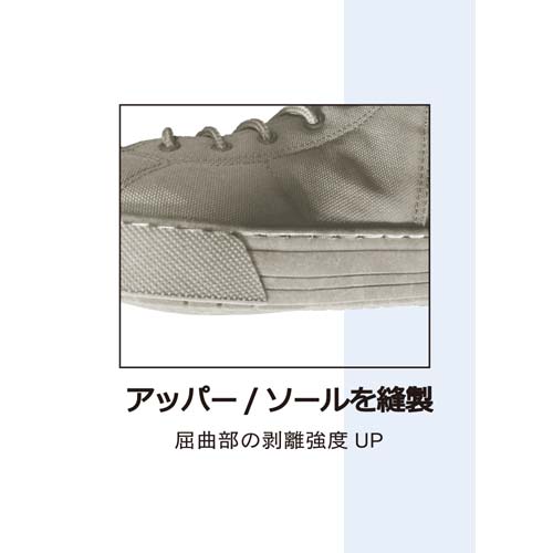 おたふく フーバー ワークシューズ キャンバスハイカット サイドゴア ブラック 24.5 FB-846