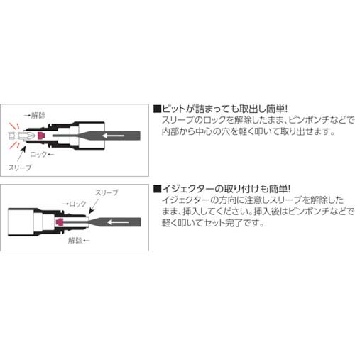 スーパー 電ドル用ソケットビット(着脱式) プロスペック 36×6.35mm DSE36