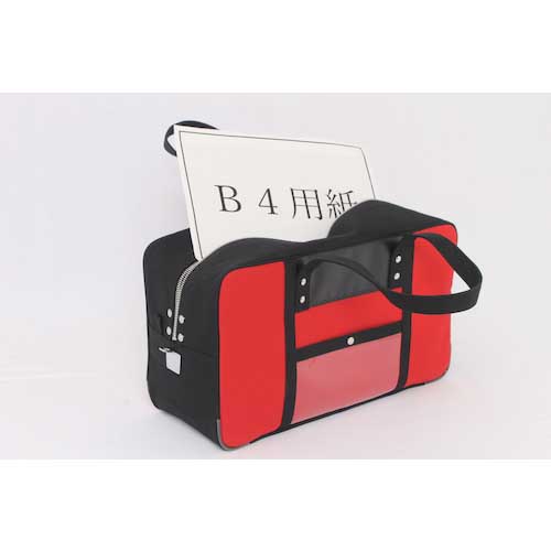 SANEI 帆布メール用ボストン(L)馬蹄錠金具付 赤 BTL-U-02