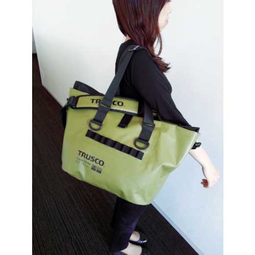 TRUSCO 防水ターポリントートバッグ Lサイズ オリーブドラブ TTBL-OD