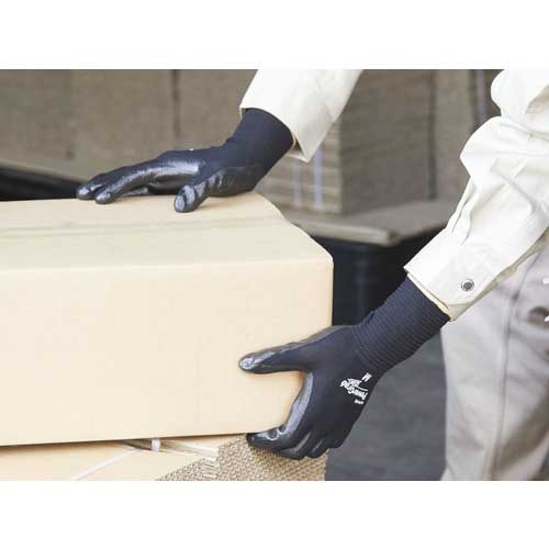 トワロン ニトリル背抜き手袋 パワーグラブZERO ブラック S 512-S