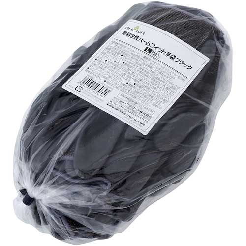 SHOWA ウレタン背抜き手袋 B0500 まとめ買い 簡易包装パームフィット手袋10双入 ブラック Lサイズ B0500EU-LBK10P