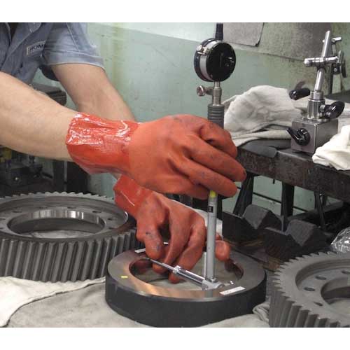 SHOWA 塩化ビニール手袋 No610ニュービニローブ オレンジ Lサイズ NO610-L