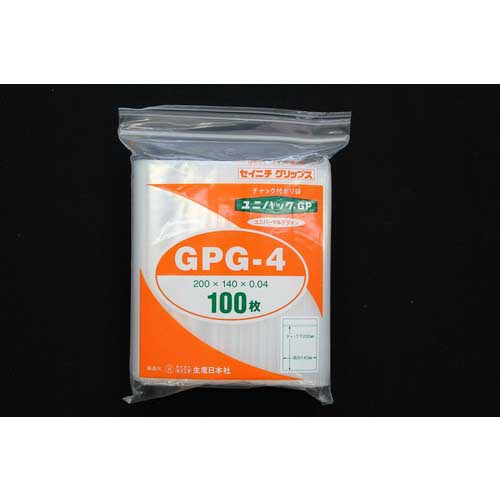 セイニチ チャック袋 「ユニパックGP」GP Gー4 200×140×0.04 GP G-4