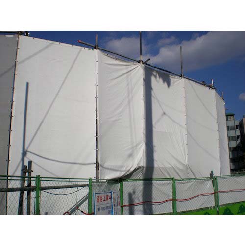 萩原 国産塩ビ防炎シート 足場用 ホワイト 1.8m×5.4m KEB1854