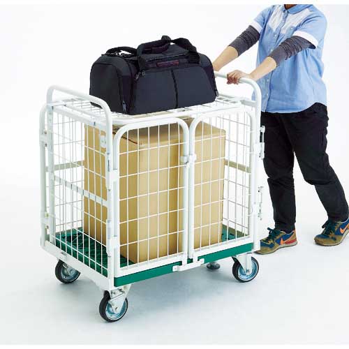 TRUSCO 折りたたみ式網台車 アミーゴカーゴ 600X800 ストッパー付 AMG-1S