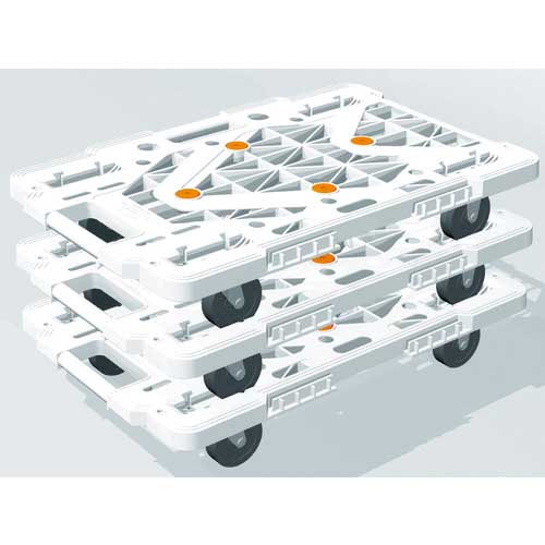 TRUSCO 樹脂製平台車 ルートバンメッシュタイプ 515X385 黒 MPK-500-BK