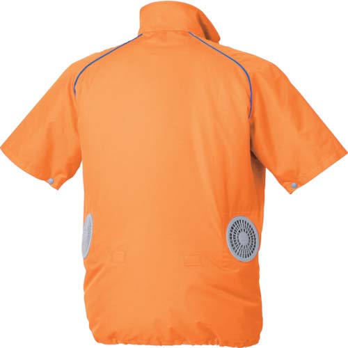 空調服 ポリ製半袖ウエアのみ オレンジ 5L KU91720-C30-S7