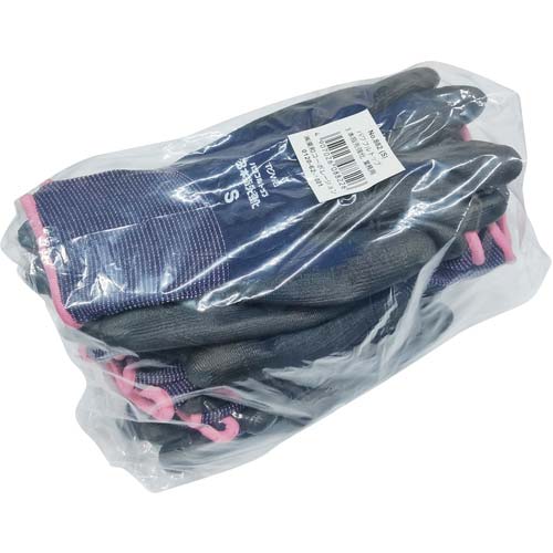 トワロン まとめ買い ウレタン背抜き手袋 パワフルトップ3本指先強化 S (10双入) 882-S