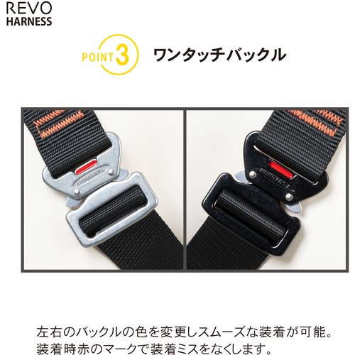 藤井電工 ツヨロン レヴォハーネス シングルランヤード付き 伸縮式ノビロン(BK) 黒・赤 Mサイズ TH-508-NV93SV-OT-BKR-M-R23-BX