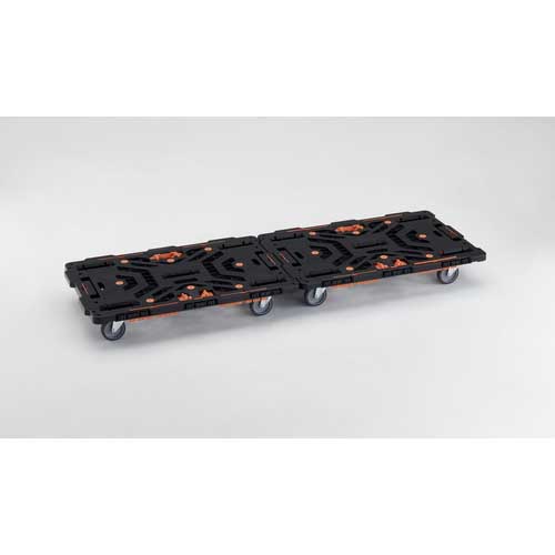 TRUSCO まとめ買い 連結式樹脂製平台車 ビートル 900X600 自在5輪 4台 