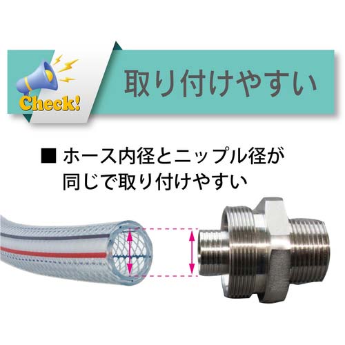 TOYOX ホース継手(ステンレス製) トヨコネクタ TC3-S型 適合ホース25ミリ 継手規格R1 TC3-S25-R1