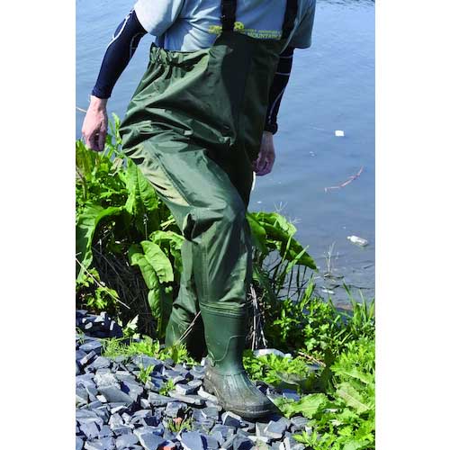 富士手袋 ナイロン胴付水中長靴モスグリーン 2076-LL