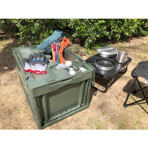 TRUSCO オリコン 蓋つき折りたたみコンテナ 50L OD CT50-OD