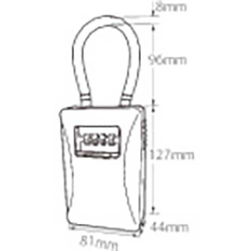 DAIKEN キー保管ボックス ダイヤル式 ケーブルつる式 鍵5〜6本、カードキー約5枚収納。 DK-N77C