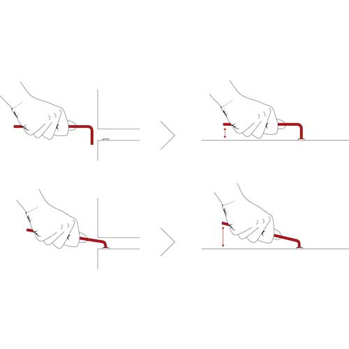 PBスイスツールズ ショートヘッドボール付ロング六角棒レンチ(日本語パック入り) 2212L-4-J