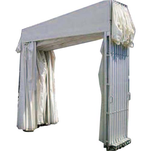 【廃番】ゲート工業 伸縮移動式テント ”ラクスルテント” 幅6.0m×奥行2.0m×高さ3.9m 片流れ RAKUTENTW6000D2000H3900