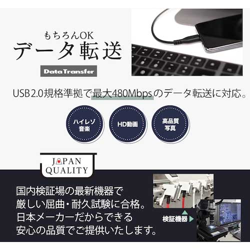 Owltech やわらかくて断線に強い USB2.0 Type-C to C ケーブル 2m PD100W対応 eMarker+Mini-Breaker搭載 OWL-CBKGBCC20-BK