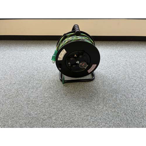 TRUSCO 光るドラムリール 防雨防塵型100V 温度センサー付 アース付 過負荷漏電保護兼用ブレーカー付 30m TRHDL-30M