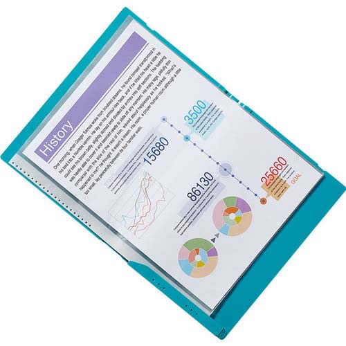 KING JIM 二つ折りクリア-ファイルコンパック A4二つ折り 水色 10ポケット 5894H-LB