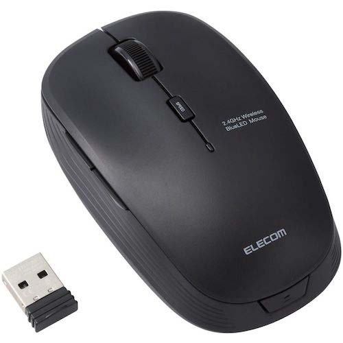 ELECOM BlueLEDマウス 無線 5ボタン 抗菌 ブラック M-BL21DBKBK