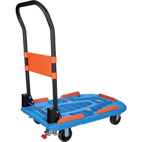 TRUSCO 樹脂台車 カルティオ 780X490 折畳 ブルー スチールストッパー付 MPK780-B-SS