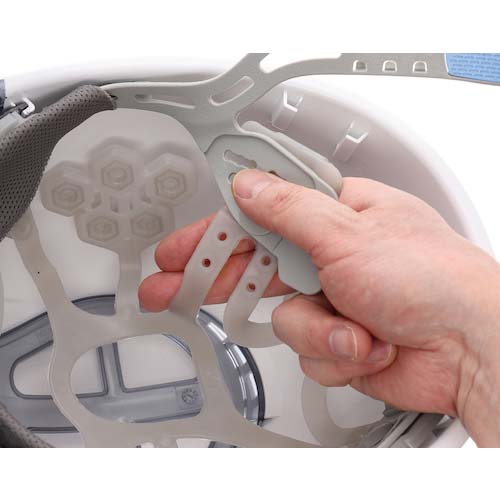 タニザワ エアライト搭載ヘルメット ST#1830-JZ2(EPA) 二層構造高通気タイプ 溝付 ABS製 透明ひさしグレー 帽体マットネイビー(艶消し塗装) 1830-JZ2-V2-MNV-J