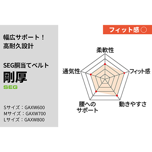 タジマ 剛厚 胴当てベルト Lサイズ GAXW800