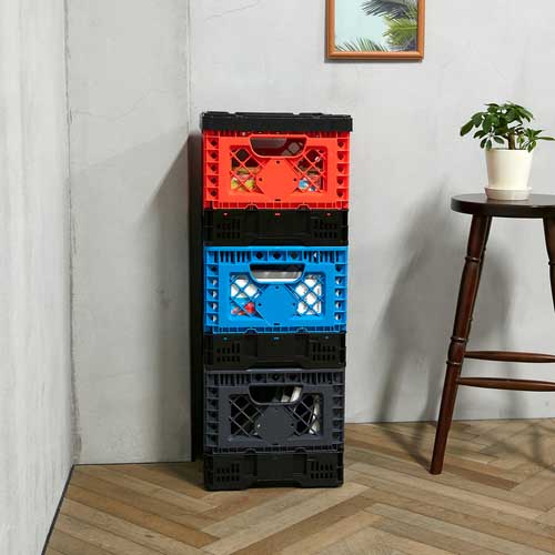 TRUSCO 折りたたみメッシュコンテナ25L グレー TR-MPB25-GY