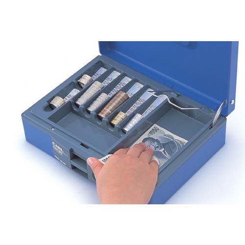 カール 手提げ金庫 キャッシュボックス CB-8400-B ブルー A5サイズ