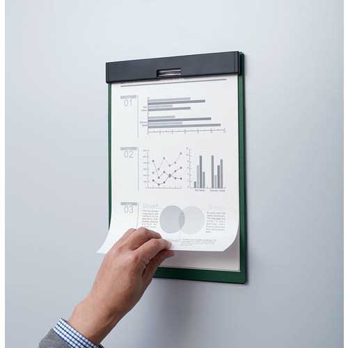 KING JIM クリツプボ-ド マグフラツプ A3 青 長辺とじ 収納約30枚 背面・底面フラップ付き 5077-B