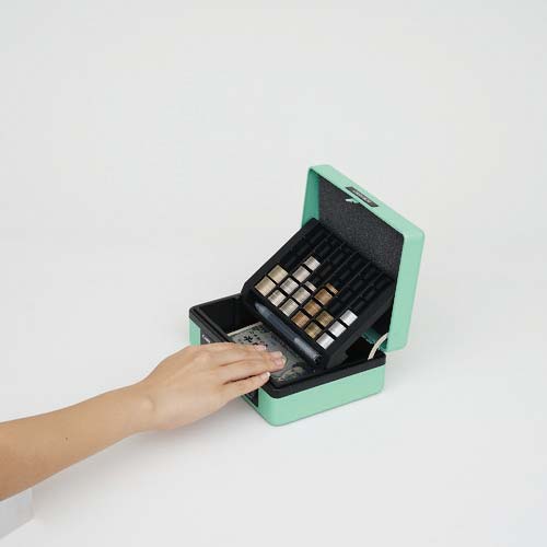 カール 手提げ金庫 キャッシュボックス CB-8250-U ライトグリーン A6サイズ