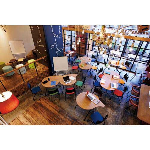 【廃番】アイリスオーヤマ イーザックフラップテーブル ティア型 ブラックフレーム 天板パイン CESC-FT-B-PN