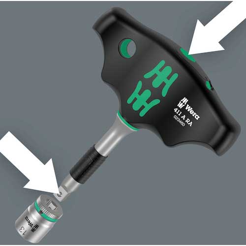 Wera 411RA T型差替式ラチェットドライバーソケット 023460