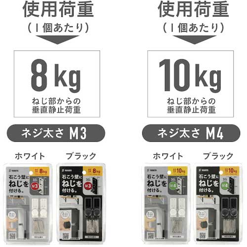 YAHATA 金具用石こうピンLONG白 M4×10【2個入り】 4944825554521