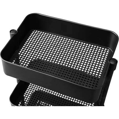 アイリスオーヤマ 100901 キッチンワゴン ブラック KWG-HA-B