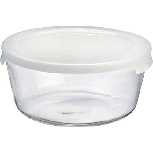 HARIO 耐熱ガラス製保存容器丸3個セット MST-3018-OW