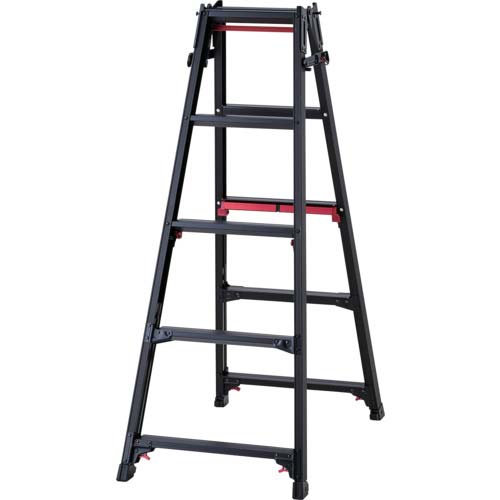 ハセガワ 脚部伸縮脚立 シャガマン ブラック 5段(10760) RYRB-15