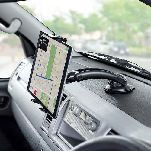 SANWA 車載用タブレットホルダー(吸盤式) CAR-HLD13BK
