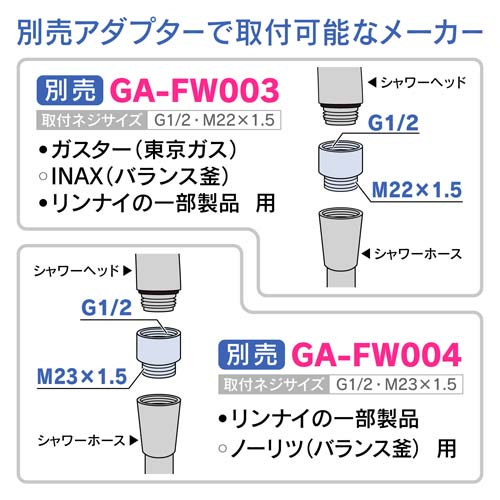 ガオナ シルキー シャワーヘッド (パールピンク) GA-FA016